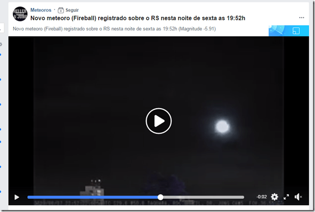 Meteoro no RS