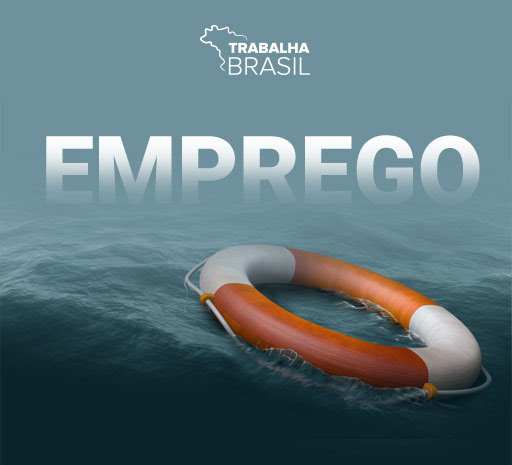 Imagem com palavra emprego afundando e bóia salva vidas boiando