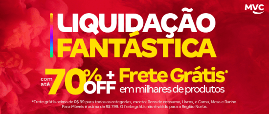 Aproveite Liquidação Fantástica com até 70% OFF. :)