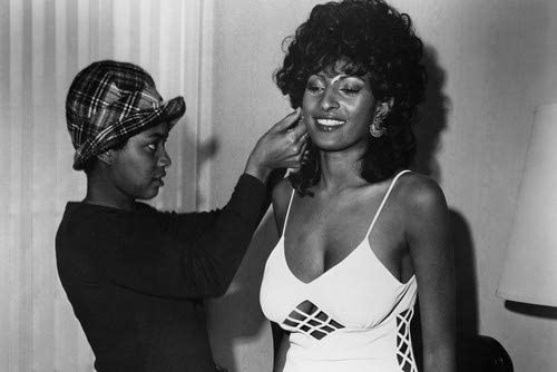 Pam Grier in Foxy Brown on set pose in curvaceous white dress with ...