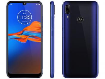 Smartphone Motorola E6 Plus 64GB Azul 4G 4GB RAM - Tela 6,1” Câm. Dupla + Câm. Selfie 8MP Dual Chip
