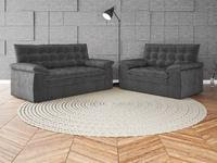 CONJUNTO SOFAS 3 e 2 LUGARES NET COSMOS GRAFITE