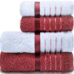 Jogo de Toalhas Karsten 4 pçs Banho e Rosto Algodão Felpuda Otto