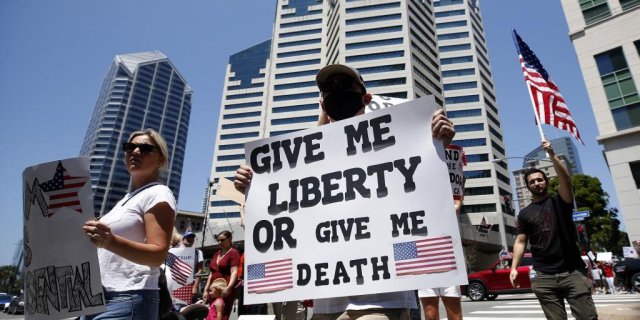 San Diego foi uma das cidades que teve protesto contra confinamento