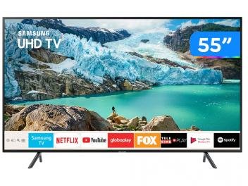 Smart TV 4K LED 55” Samsung UN55RU7100GXZD - Wi-Fi Bluetooth HDR 3 HDMI 2 USB