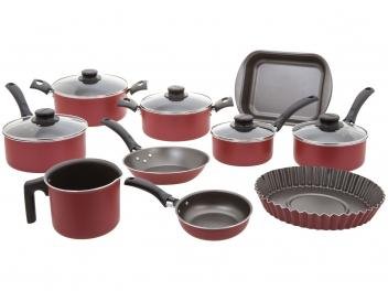 Jogo de Panelas Tramontina Antiaderente - de Alumínio Vermelho 10 Peças Turim 20298/722