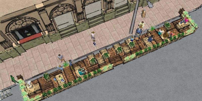 Projeto do parklet desenvolvido pela arquiteta voluntária Simone Becker Rech