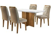 Mesa de Jantar 4 Cadeiras Retangular Rufato