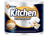 Papel Toalha Folha Tripla Kitchen Total Absorv