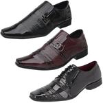 Kit 3 Pares Sapato Social Masculino Verniz Conforto Moderno