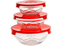 Jogo de Potes de Vidro Casambiente com Tampa