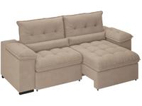 Sofá Retrátil Reclinável 3 Lugares Suede Veludo