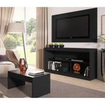 Rack c/Painel TV até 47 Pol Mesa Centro Inovare Multimóveis Preto Acetinado