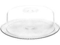 Boleira de Vidro Redonda com Tampa de Plástico